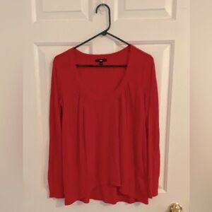 Gap scooped neck long sleeve red t shirt small